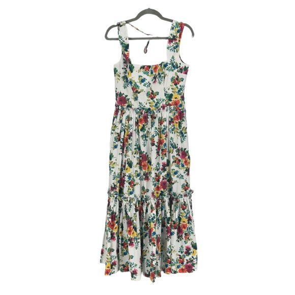 Cara Cara Claire Tiered Floral Pattern Dress in Ivory Bouquet - Picture 2 of 12